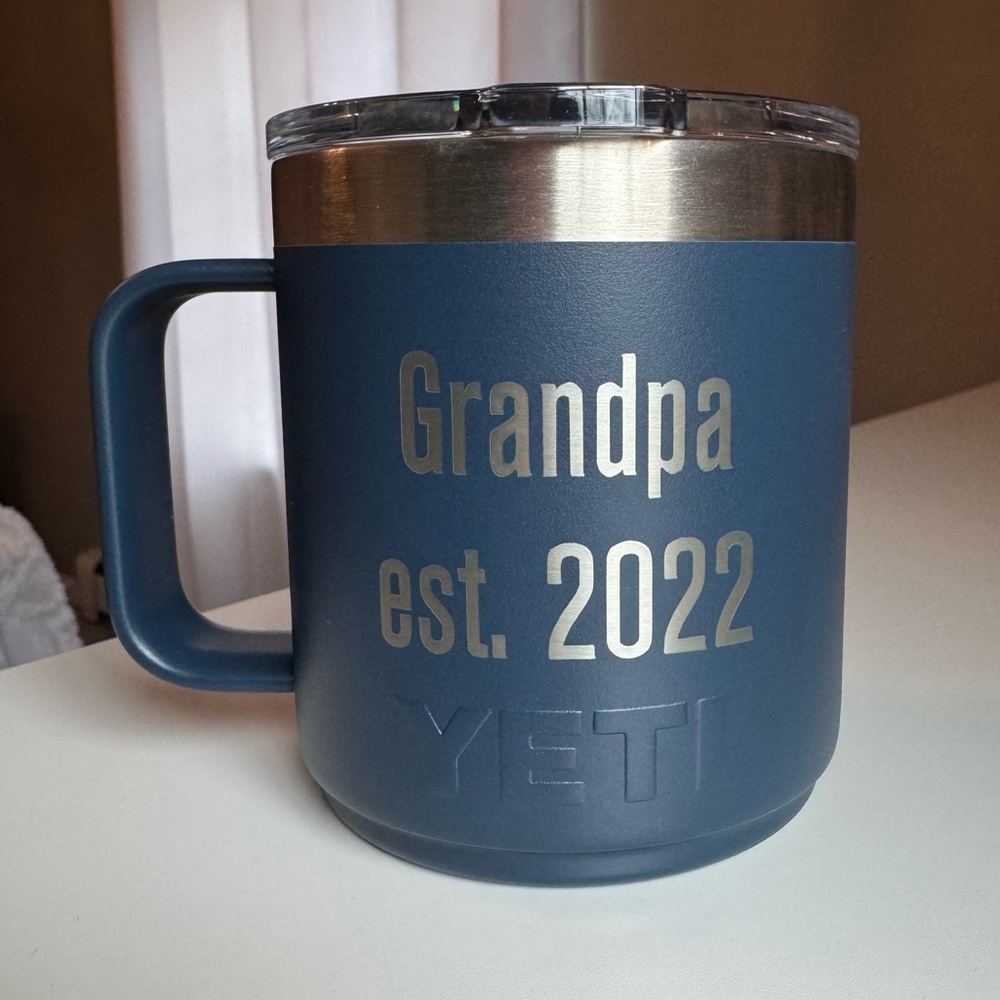 NWT Custom YETI 10oz Rambler Mug - Grandpa est. 2022
